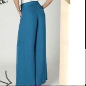 NWT Anthropologie elevenses silk, wide-leg pants